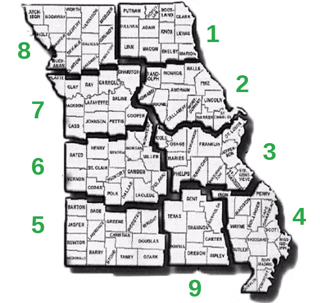 Missouri Trappers Association District Map